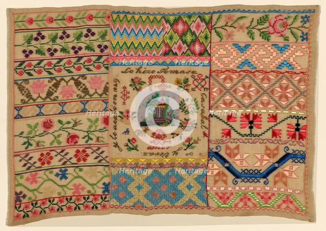 Sampler, México, 1849. Creator: Unknown.