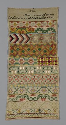 Sampler, México, 1853. Creator: Unknown