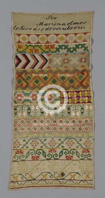 Sampler, México, 1853. Creator: Unknown.