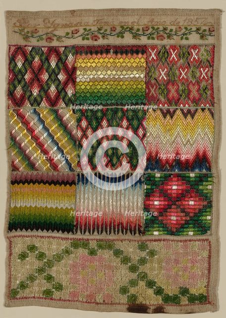 Sampler, México, 1857. Creator: Unknown.