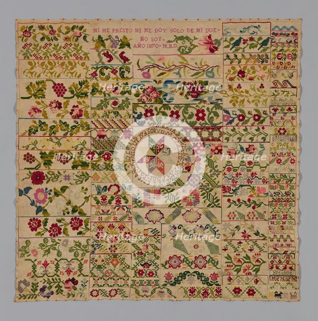 Sampler, México, 1870. Creator: Unknown.