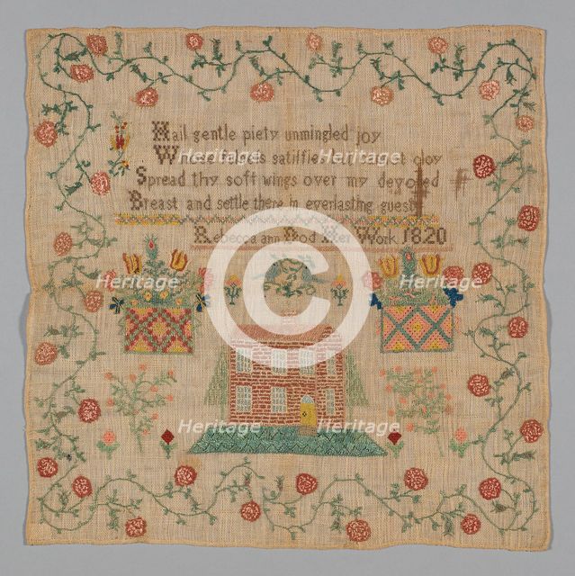 Sampler (Needlework), United States, 1820. Creator: Rebecca Ann Dod.