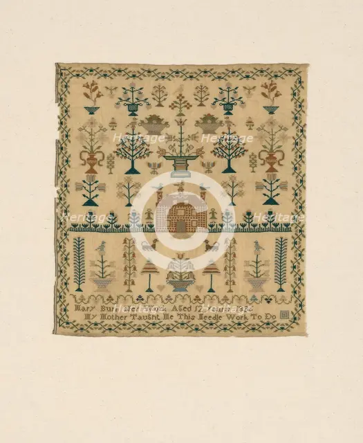 Sampler, North Carolina, 1836. Creator: Mary S. Burr.