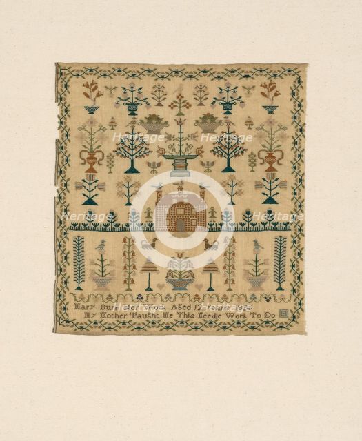 Sampler, North Carolina, 1836. Creator: Mary S. Burr.