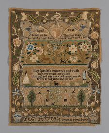 Sampler, Rhode Island, 1791. Creator: Lucy Potter