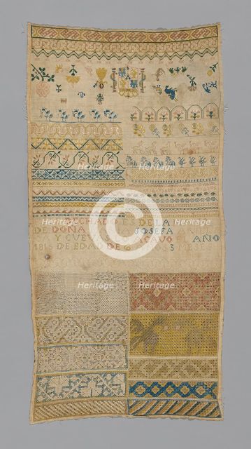 Sampler, Spain, 1815. Creator: Unknown.