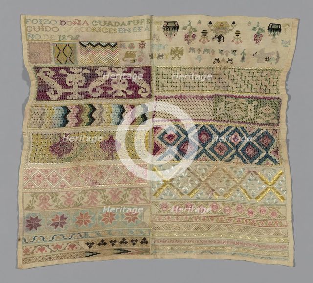 Sampler, Spain, 19th century. Creator: Unknown.