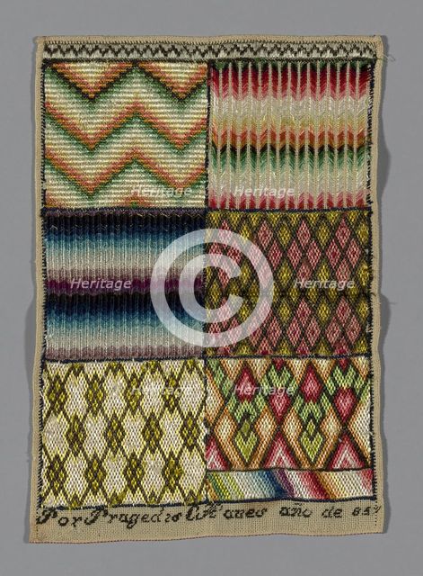 Sampler, Spain, 19th century. Creator: Unknown.