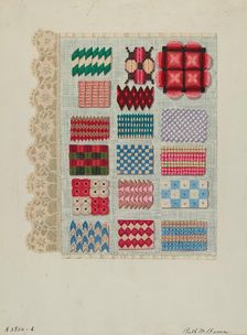 Sampler (Stitching), c. 1937. Creator: Ruth M. Barnes