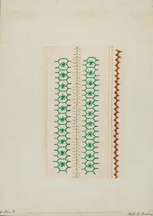 Sampler (Stitching), c. 1937. Creator: Ruth M. Barnes