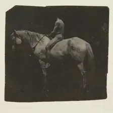 Samuel Murray Astride Eakins Horse "Billy", c. 1892. Creator: Thomas Eakins