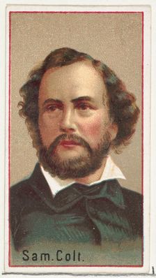 Samuel Colt, printer's sample for the World's Inventors souvenir album (A25) for Allen & G..., 1888. Creator: Allen & Ginter