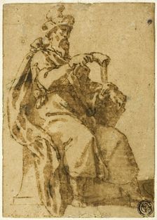 Samuel Enthroned, 1586/89. Creator: Cesare Nebbia