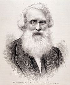 Samuel Fidney Morse (1791-1872), American inventor, he invented the telegraphy, engraving in the …