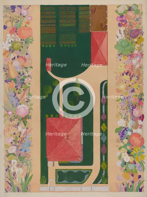 Samuel Harrison House and Garden, c. 1936. Creator: Meyer Goldbaum.