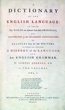 Samuel Johnson's Dictionary of the English Language, 1755