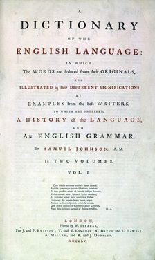Samuel Johnson's Dictionary of the English Language, 1755