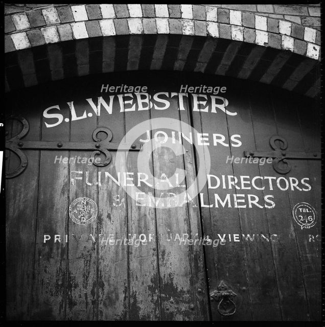 Samuel Lee Webster, Joiners, King Street, Alfreton, Derbyshire, 1967. Creator: Eileen Deste.