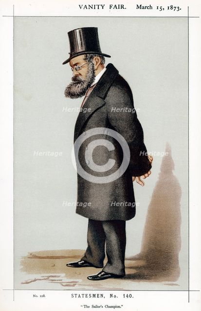 Samuel Plimsoll, British social reformer and politician, 1873. Creator: Unknown.