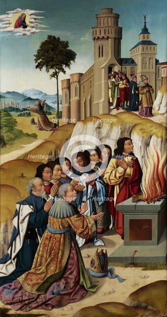 Samuel sacrificing the burnt offering and Procession from Jerusalem, Between 1500 and 1520. Creator: Master of the Schretlen Circumcision (active 1500-1520).