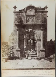 Samuel Smith sitting on the porch steps at the ruined Hunstanton Hall, shortly after..., 11 Jul 1853 Creator: Samuel Smith