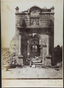 Samuel Smith sitting on the porch steps at the ruined Hunstanton Hall, shortly after..., 11 Jul 1853 Creator: Samuel Smith