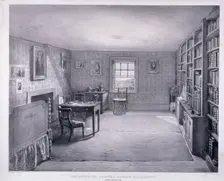 Samuel Taylor Coleridge's study in Highgate, Haringey, London, c1835. Artist: George Scharf