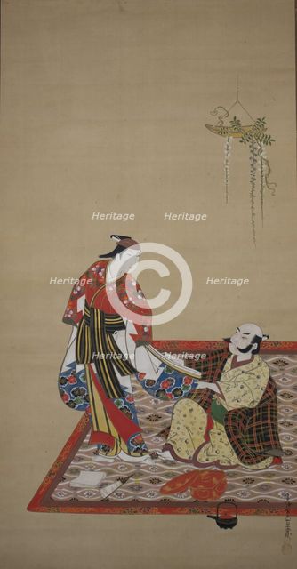 Samurai and Wakashu (Bushi to wakashu), early 18th century. Creator: Miyagawa Issho.