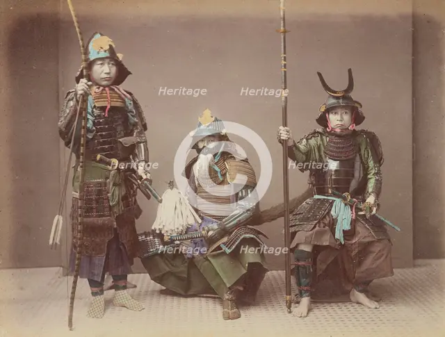 Samurai in Armour, 1870s-1890s. Creator: Kusakabe Kimbei.