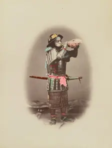 Samurai in Armour, 1870s-1890s. Creator: Kusakabe Kimbei