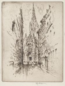 San Maclou, Rouen, 1907. Creator: Joseph Pennell