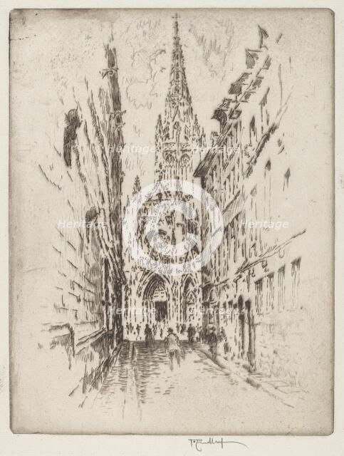 San Maclou, Rouen, 1907. Creator: Joseph Pennell.