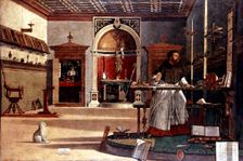 San Agustín (354 - 430), padre de la iglesia y obispo de Hipona. San Agustín en su estudio o L…