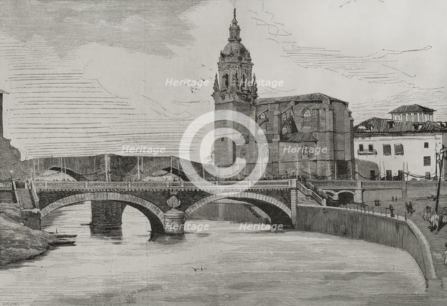 San Antón bridge, Bilbao, Spain, 1878.  Creator: Andrés Ovejero.