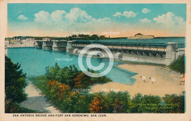 San Antonio Bridge and Fort Geronimo, San Juan, 1909. Artist: Unknown