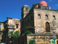 San Cataldo and Martorana churches, Palermo, Sicily, Italy. Creator: Peter Thompson
