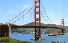 San Francisco's Golden Gate Bridge, California, USA, 1957