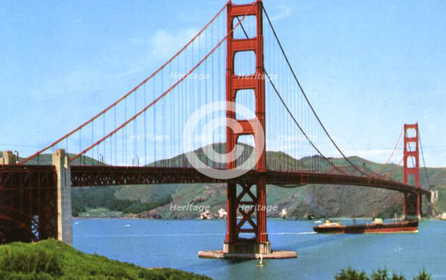San Francisco's Golden Gate Bridge, California, USA, 1957. Artist: Unknown