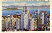 San Francisco's skyscrapers overlooking the Bay, California, USA, 1932