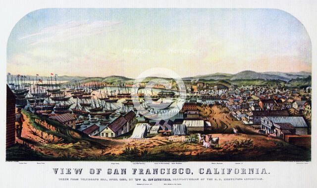 San Francisco, California, 1850 (1937).Artist: Nathaniel Currier