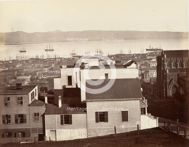 San Francisco, from California and Powell Streets, 1864, printed ca. 1876. Creator: Carleton Emmons Watkins.
