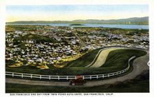 San Francisco from Twin Peaks Auto Drive, San Francisco, California, USA, 1921