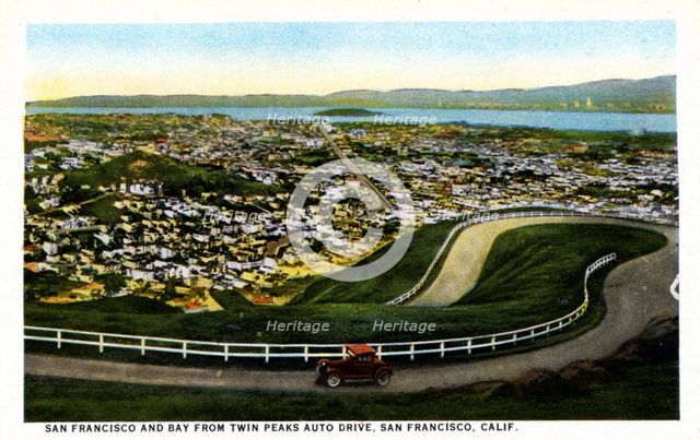 San Francisco from Twin Peaks Auto Drive, San Francisco, California, USA, 1921. Artist: Unknown