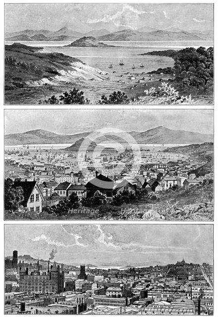 San Francisco in November, 1848, 1858 and the end of the 19th century, (1901). Artist: Unknown