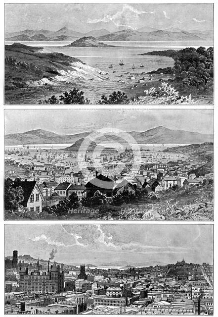 San Francisco in November, 1848, 1858 and the end of the 19th century, (1901). Artist: Unknown