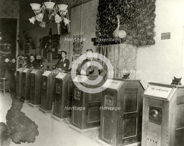 San Francisco Parlor with Kinetoscopes, 1894-1895. Artist: Anonymous  