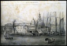 San Francisco Pier in Havana, 1840. Creator: Mialhe, Federico (1810-1881)