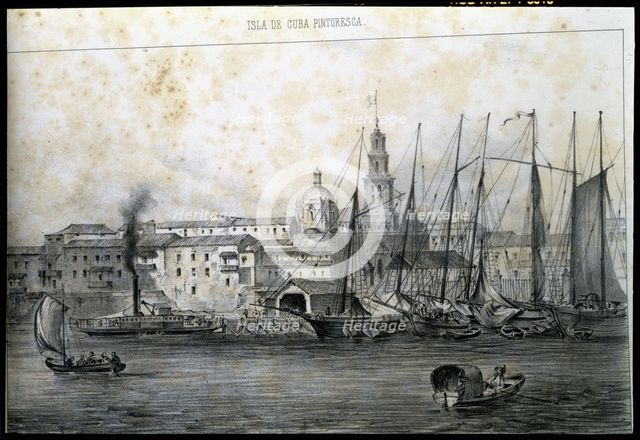 San Francisco Pier in Havana, 1840. Creator: Mialhe, Federico (1810-1881).