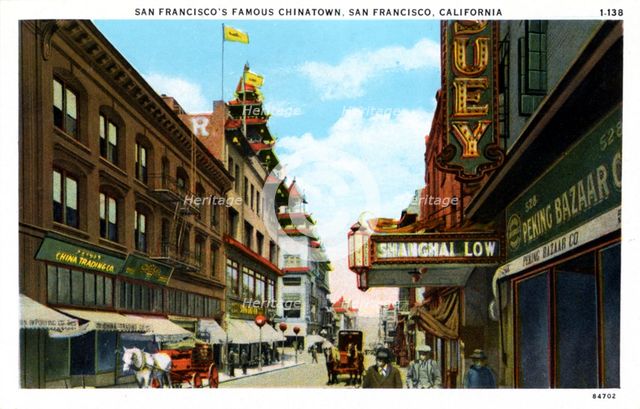 'San Francisco's Famous Chinatown, San Francisco, California', USA, postcard, 1921. Artist: Unknown