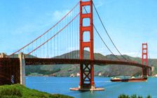 San Francisco's Golden Gate Bridge, California, USA, 1957